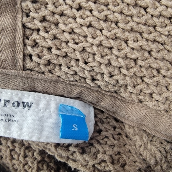 Anthropologie Sparrow Sz S Hooded Cardigan Pockets Snap Front Tan - Picture 9 of 11